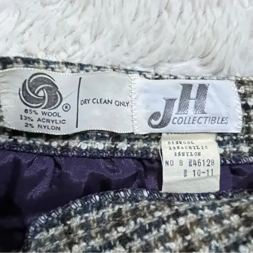 Vintage Women’s JH Collectibles Tweed Houndstooth Wool Blend Skirt size SM Union Gray