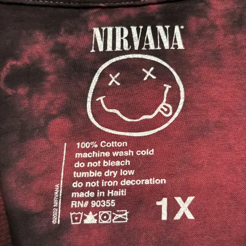 Nirvana Heart-Shaped Box Grunge Band Tie Dye T-Shirt Size 1X