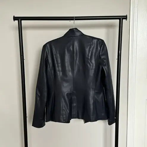 Cole Haan  Faux Leather Jacket Navy Size S