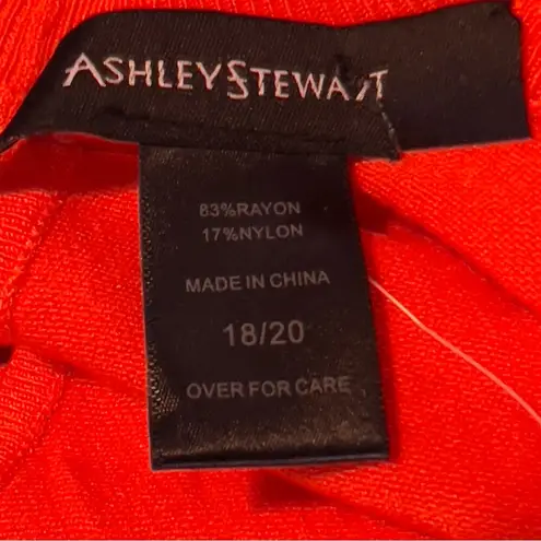 Ashley Stewart Size 18/20 Halter Neck Cold Shoulder Short Sleeve Orange Sweater