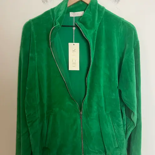 Suzie Kondi NWT - Unisex Zip Jacket Velour Jelly Bean Green Track Full Zip