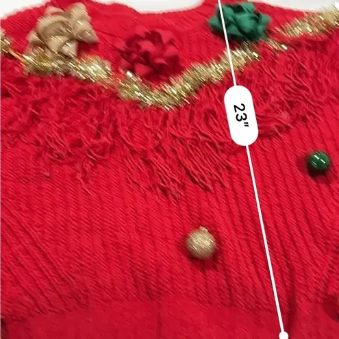 Ugly Christmas Sweater  RED No Boundaries ornament and bows size XXXL