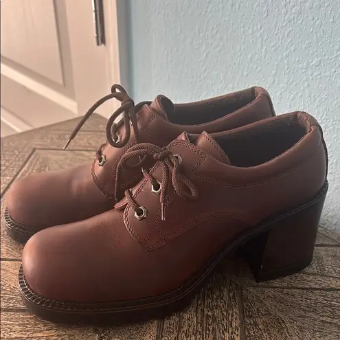 Nine & Co. 9&Co Made in Italy Brown Leather Lace-Up Shoes