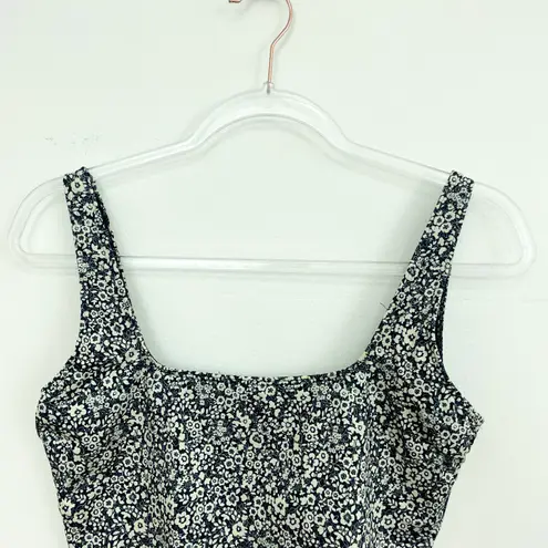 Everlane The Square-Neck One-Piece Navy Floral