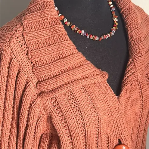 Sophie & Sage Chunky Wide Ribbed 2 Button Crop Cardigan with Wide Collar Size undefined