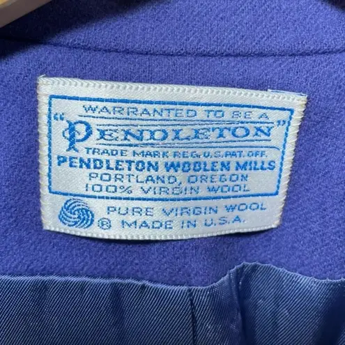 Pendleton Vintage Blazer Purple Wool Boxy Crop Single Button Jacket Fully Lined