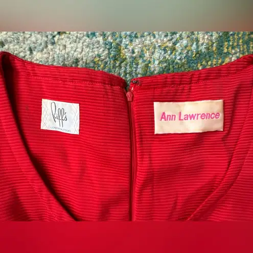 Vintage Riff’s custom red rosette button dress, size small