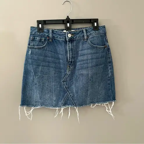 PacSun  Medium Washed Distressed Raw Hem Mini Jean Skirt Size 27