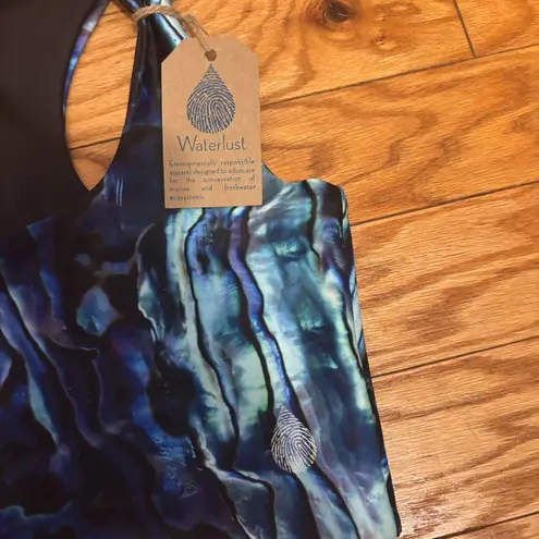 Waterlust Abalone Restoration Reversible Top Women XS/S Blue Ocean Print UPF 50+