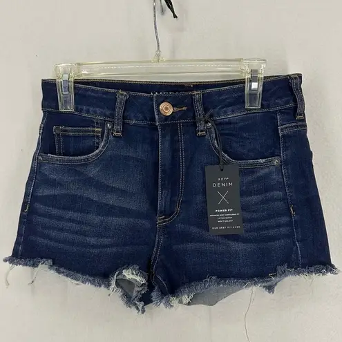 American Eagle NWT  High Rise Jeans Shorts Super Stretch Womens 8 Blue