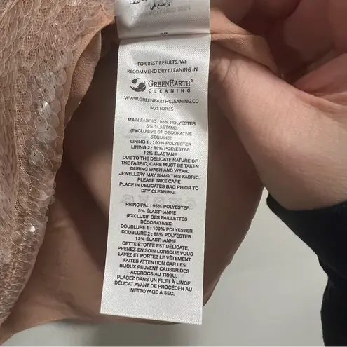 Self Portrait Long Sleeve Sequin Off Shoulder Mini Dress In Beige