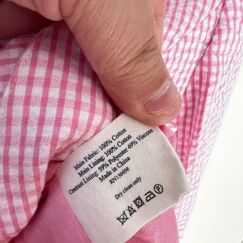 Jack Wills Jack Wills Women’s Pink Searsucker Gingham Blazer Size 8