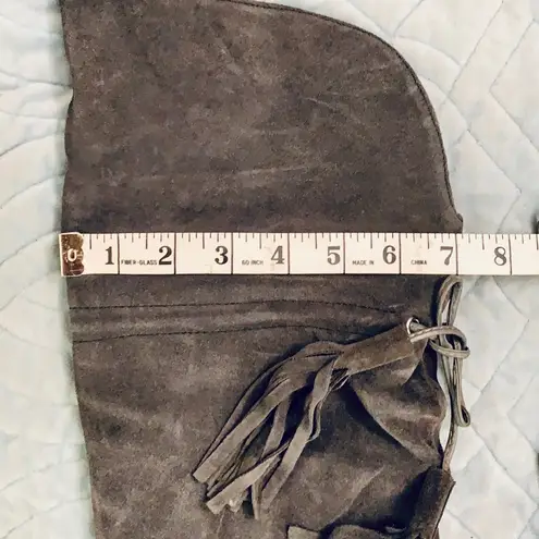 Grey suede over the knee tassel boots. Gray Size 7