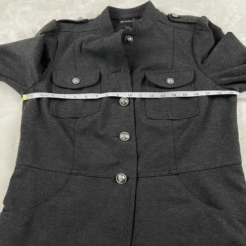INC INTERNATIONAL CONCEPTS Women's Military Style Ponte Knit Jacket Large Gray