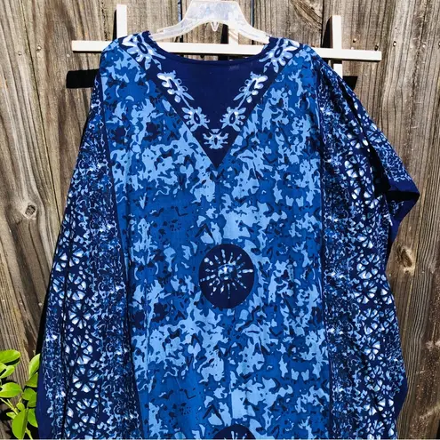 Metropolitan Batik caftan Blue OS Beach coverup Size undefined