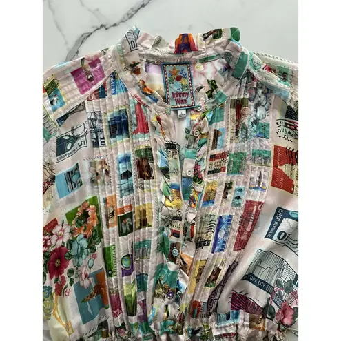 Johnny Was Sekai Mary silk maxi dress Sz Large Bohemian Chic Artsy Feminine