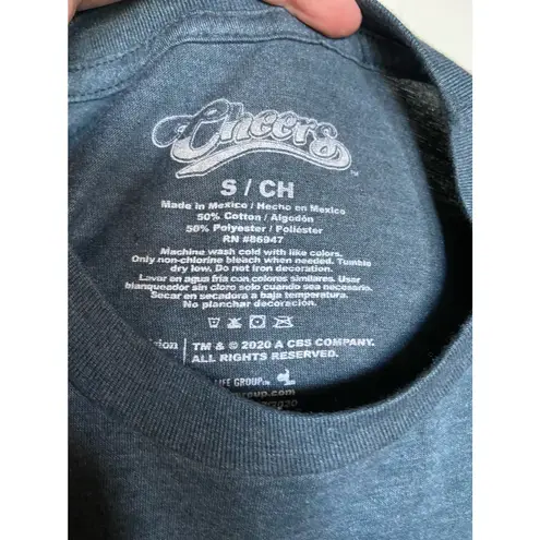 Cheers Mens Womens Tee Shirt T Shirt Size S Blue Yellow Gold Boston Bar NEW Gray