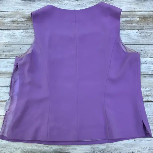 Louise Ricci Top Blouse Sz 18 Purple Beaded square Neckline Rhinestone Y2K Glam