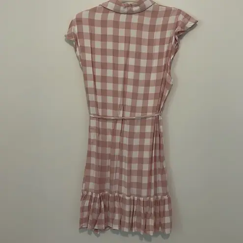 BB Dakota Pink Check Button up dress