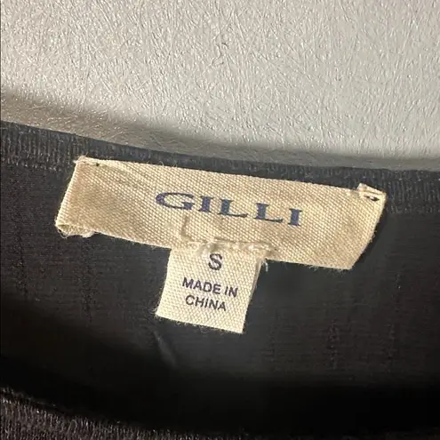 Gilli Black Linen Blend Short Sleeve Ruffle Sleeve Blouse Short Sleeve T