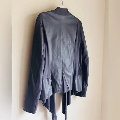 Grace Elements Faux Leather and Knit Open Jacket - Size XL - NWT