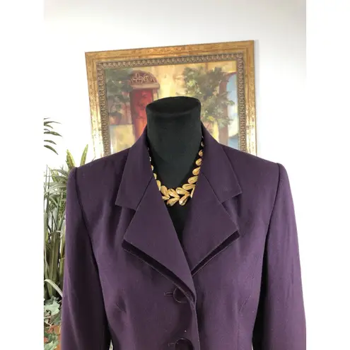 Jacqueline Ferrar Jacket Suit Purple Lined Long Sleeve 6 Lined Dark Academia