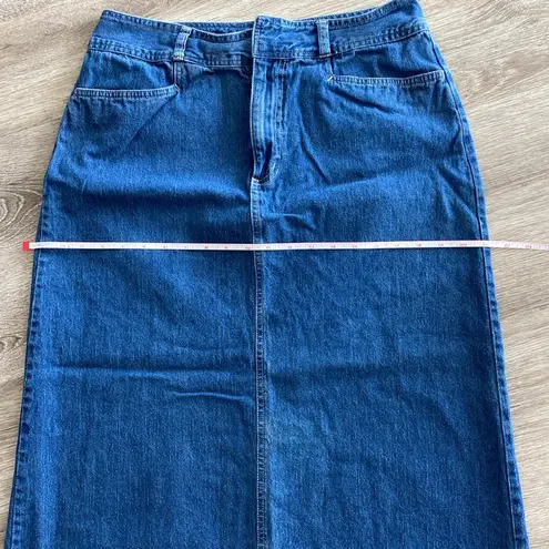 White Stag Vintage Y2K long denim maxi skirt with slit hem 12 large