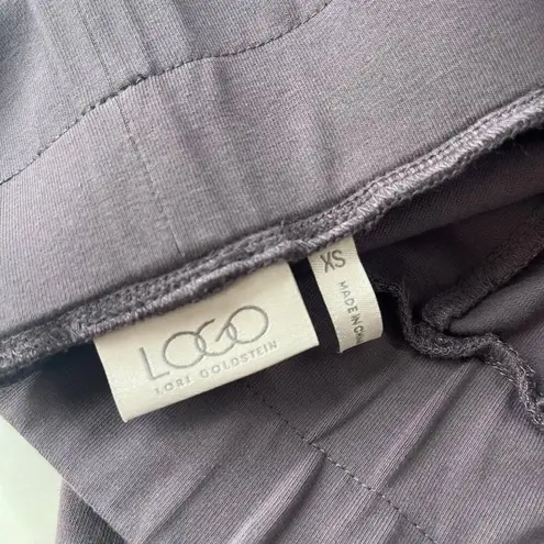 LOGO By Lori Goldstein Leggings Womens Pants Size XS Gray Side Panel Stripe