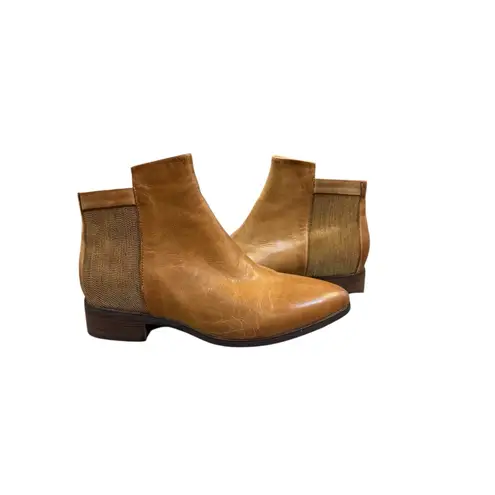 Antelope Carson Bootie Size 37 US 6-7 Taupe Brown Metallic Insert Distressed