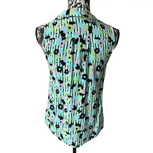 Modcloth  Floral Shirt Top Sleeveless Tank Small