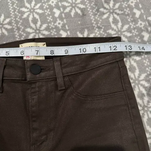 L'Agence Piper High Rise Skinny Ankle Buttons In Espresso Coated Size 25 - Image 9