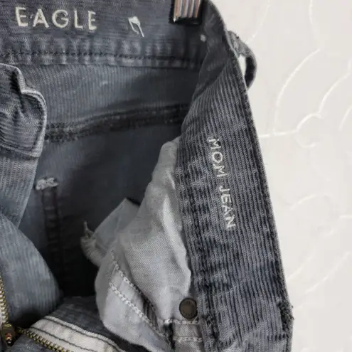 American Eagle Womens Jeans Size 00 Gray Corduroy Mom Jean Super Stretch