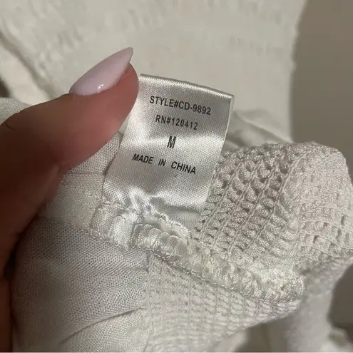 Adalene White Smocked Tie