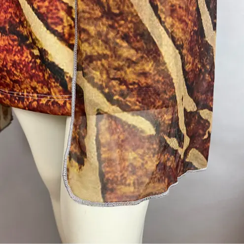 Graphic Dress Sheer Wrap Jacket Sheath Stretch Square Neckline Unique Pattern Yellow Size undefined