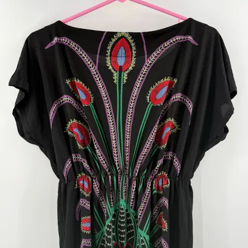 Orion London Dress XS/S Peacock Mini Black One Tree Hill Artsy Art To Wear Boho