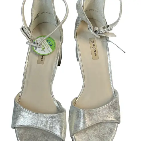 Paul Green  Pammy Women's Heels Sandal  Smoke Brush Silver Metallic Size …