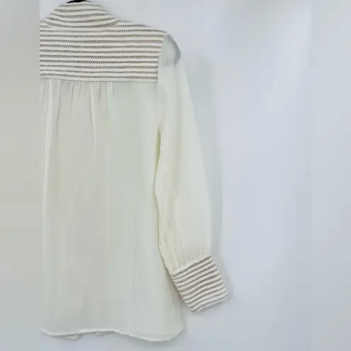 Soft Surroundings 🆕 NWT High Neck Crochet Peasant Button Up Tunic Top PS Small