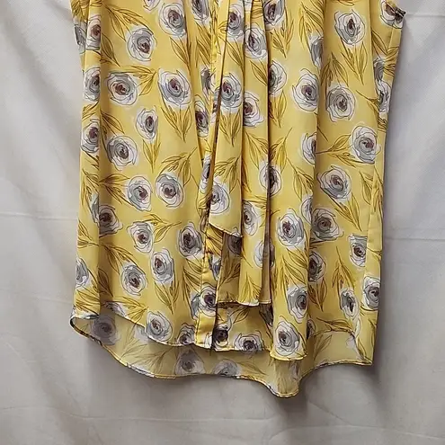 Bisou Bisou Button Down Blouse, Tie, Sz Large