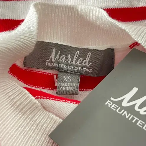 Marled Reunited Clothing One of a Kind Striped Sweater, White, Red, X-Small