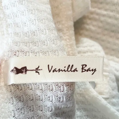 Vanilla Bay Waffle Knit Bodysuit Henley Long Sleeve White Size M Fairycore Cozy