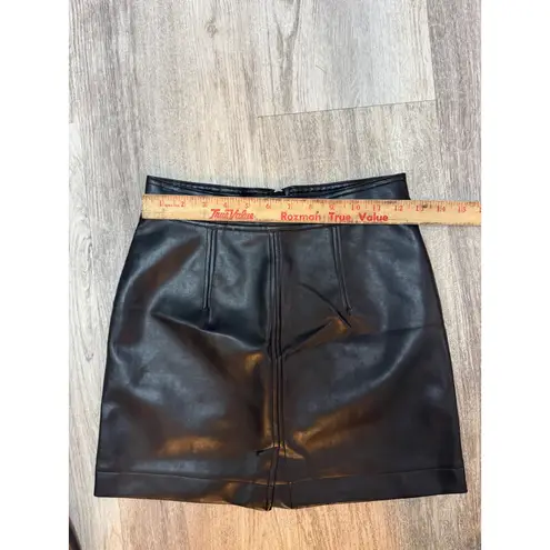 Wilfred Free Aritzia Roxanne Vegan Faux Leather Mini Skirt Zip Black Size 0