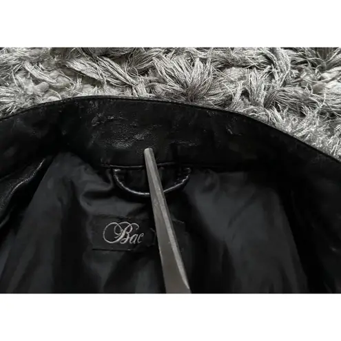 Baccini Faux Leather Jacket Women Medium Petite Motorcycle