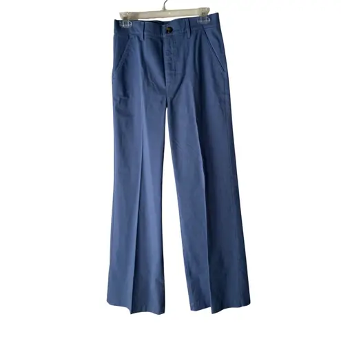 Ann Taylor NWT Weekend Blue Wide Leg Trouser Pants 4P Office Career Preppy 4P