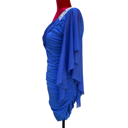 City Triangles Beautiful  Royal Blue One Flutter Sleeved Bodycon Dress Size Large