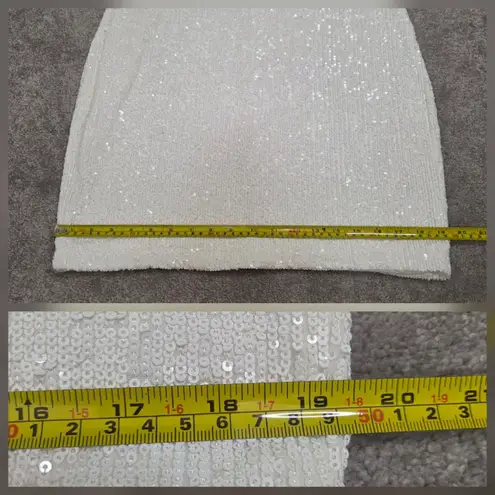 Generation Love Donna Sequin Mini Straight Dress Puff Sleeves Shell Medium