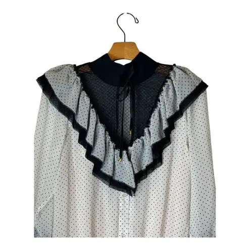 HAH Hot As Hell Bodysuit Women Small Black White Polka Dot Heavy Knecking NWT