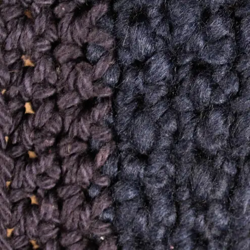 Vintage 2000s Thick Knitted Royal Purple & Dark Blue Scarf Academia