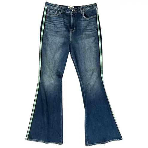 L'Agence L’Agence Denim Womens Size 32 Authentique Blue Tuxedo Striped Solana Flare Jeans