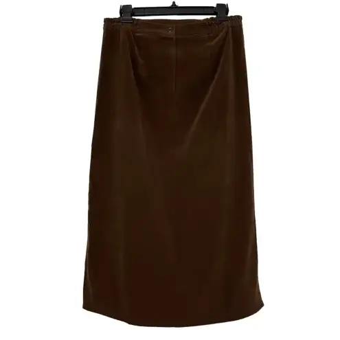 Vintage Faux Suede Maxi Skirt Brown Size Petite Medium Western Boho Cottagecore Brown