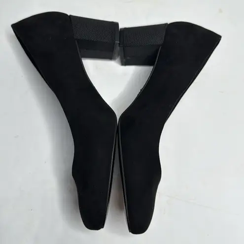 Antonia Saint NY All Day Night Block Heel Pumps Black Suede Shoes S